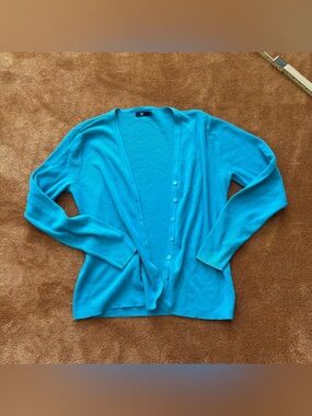 GAP Women's Turquoise Blue Button-Up Cardigan